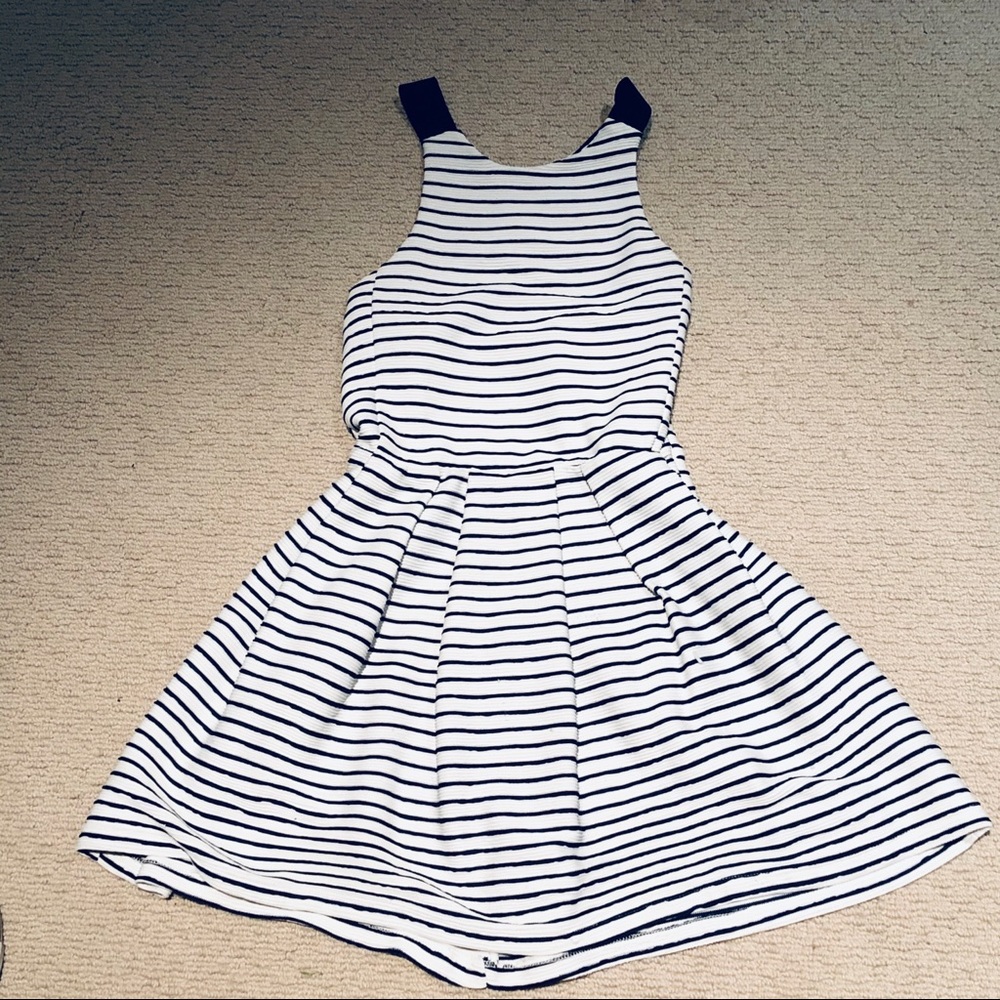 Stradivarius Nautical Navy Striped Dress